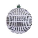 Set de ornamentos Vickerman 4" Líneas grabadas champán pincel blanco Set de ornamentos Vickerman 4" Líneas grabadas champán pincel blanco