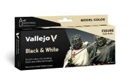 Set de Pinturas Acrílicas Vallejo Blanco y Negro Model Color 8x18mL