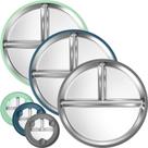 Set de Platos para Niños BUSOHA 3 piezas 23 cm de Acero Inoxidable con Succión