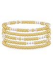 Set de Pulseras Jollone con Perlas de Agua Dulce y Baño de Oro 14K x5
