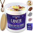 Set de Regalo con Vela OSO BAILARÍN Cáncer Zodiacal con 3 Cristales