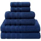 Set de Toallas Americanas de Lino Suave 6 Piezas 590 GSM Azul Turco