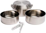 Set de utensilios de cocina Solo Stove, 3 ollas de acero inoxidable para camping Set de utensilios de cocina Solo Stove, 3 ollas de acero inoxidable para camping