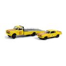 Set Miniatura Caminhão Plataforma Chevrolet C-30 1967 C/ Camaro 1969 Shell 1/64 Greenlight Gre33200