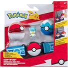 Set pokemon com cinto 2 pokebolas e figura sunny
