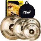 Set pratos p/ bateria zeus hybrid set c liga b20 14" 16" 20" c/ bag