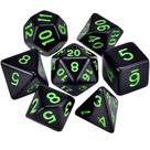 Sete 7 Dados Rpg Preto E Verde D&d D4 D6 D8 D10 D10% D12 D20