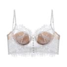 Sexy renda francesa novo sutiã de tiras, roupa interior sem costas, sutiã colete fino retrô feminino