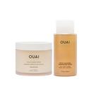 Shampoo clareador de desintoxicação para cabelo OUAI Detox Duo com vinagre de maçã e queratina, além de esfoliante espumante para couro cabeludo e corpo, sem sulfato, 300 ml/250 ml