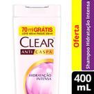 Shampoo Clear Anticaspa Hidratação Intensa 400ml (Pague 330ml) com Vitamina B3