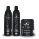 Shampoo Condicionador e Mascara Oleo de Argan Premium Pós Progressiva Ouro Marroquino Maycrene