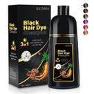 Shampoo de tintura de cabelo 3 em 1 cor preta para cobertura de cabelos grisalhos