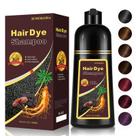 Shampoo de tintura de cabelo com cobertura 100% cinza marrom escuro 500mL Shampoo de tintura de cabelo com cobertura 100% cinza marrom escuro 500mL