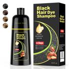 Shampoo de Tintura de Cabelo KAISASA Black 500mL - 3 em 1 com Óleo de Argan