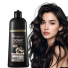Shampoo de tintura de cabelo marrom Fvquhvo, shampoo de coloração de cabelo para mulheres e homens, cobre cinza em minutos, tintura de cabelo castanho de longa duração, champu para canas, fácil de usar, 16,90 fl oz