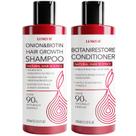 Shampoo e Condicionador de Cebola para Crescimento Capilar - Duo de Shampoo Hidrossol de Cebola com Biotina e Alecrim para Cabelos Ralos e Mais Saudáveis e Grossos - Livre de Parabenos, Nutritivo, Seguro para Couro Cabeludo Sensível