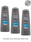 Shampoo Kit 3 Dove Men+Care Proteção Anticaspa+Cafeina 200ml