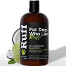 Shampoo para cães Lillian Ruff RUFF Deshedding Coconut Lime 355 ml