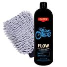 Shampoo para lavagem da moto flow razux 1l luva microfibra limpeza segura alta lubrificação e proteção da pintura automotiva