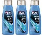 Shampoo VO5 Men 3 em 1 Ocean Surge 370 ml, pacote com 3