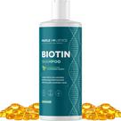 Shampoo volumizante de biotina para cabelos finos - Shampoo para cabelos finos com hortelã, argan e óleos essenciais para cuidar do cabelo - Shampoo vegano sem sulfato para cabelos secos danificados, sem parabenos e crueldade (hortelã)