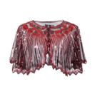 Shawl Elegante Vintage Dos Anos 1920 Para Mulheres Com Franjas E Lantejoulas, Capa Com Contas Para