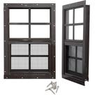 Shed Window NeatiEase, pacote com 2 unidades, 24 x 36 cm com vidro temperado marrom
