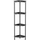 Shelf Lifewit 4 Tier Corner Plastic Shower Caddy Black