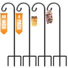 Shepherd Hooks Gtongoko 122 cm para jardim ao ar livre, pacote com 4