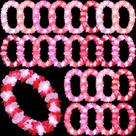 Sherr, 24 peças de LED Flower Leis, rosa, colares iluminados de 100 cm