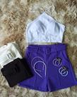 Short alfaiataria branco com cinto