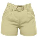 Short alfaiataria cintura alta com bolsos cinto e zíper