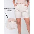 Short Bermuda Linho Feminino meia coxa Cintura Alta Com bolso na frente e ziper Short Bermuda Linho Feminino meia coxa Cintura Alta Com bolso na frente e ziper