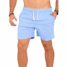 Short Bermuda Linho Mauricinho Premium Masculina Short Verão Praia P Ao GG Cor:Azul Tamanho: G