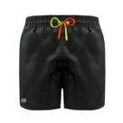 Short Bermudas Praia Verão Cor Preto C/ Cordão Duas Cores Short Bermudas Praia Verão Cor Preto C/ Cordão Duas Cores