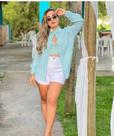 Short branco jeans fino ideal para aquele look de verão