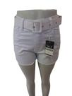 short branco sal e pimenta com cinto