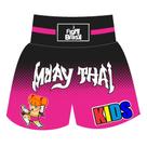 Short Calção Muay Thai New Kids Girls - Infantil - Rosa - Fb-3020