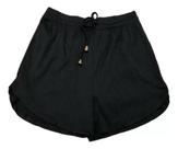 Short Canelado Feminino Elástico Na Cintura Pingente Dourado Short Canelado Feminino Elástico Na Cintura Pingente Dourado