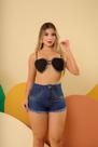 Short com brilho lavagem escura Short com brilho lavagem escura