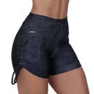Short curto fitness feminino cadarço franze lateral poliamida estampado orbis