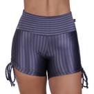 Short Curto Fitness Feminino Poliamida Cirrê 3D Amarrar Lateral Orbis- CINZA