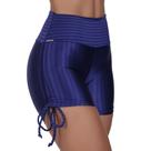 Short Curto Fitness Feminino Poliamida Cirrê 3D Amarrar Lateral Orbis- MARINHO