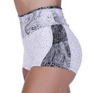 Short Curto Fitness Feminino Recortes Poliamida Cós Alto Orbis Branco