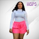Short Curto Leve Com Cordão E Elástico Na Cintura Esportivo E Lazer Tecido Tactel Plus Size - Rosa