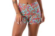 Short De Academia Legging Suplex Estampado Feminino Cintura Alta