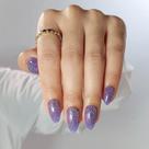 Short de amêndoa Press on Nails ShangMeng Purple Glitter para mulheres Short de amêndoa Press on Nails ShangMeng Purple Glitter para mulheres