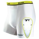 Short de compressão com taça Franklin Sports Youth White Short de compressão com taça Franklin Sports Youth White