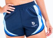 Short de tactel azul marinho com detalhe em azul claro
