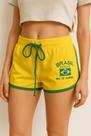 Short Do Brasil Bordado Feminino Vintage Curto